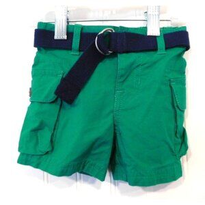Polo Ralph Lauren Boys Size 6 Months 6M Green Cargo Shorts Blue Belt